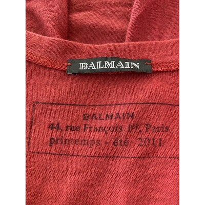 Pre-owned Pierre Balmain Red Cotton Top