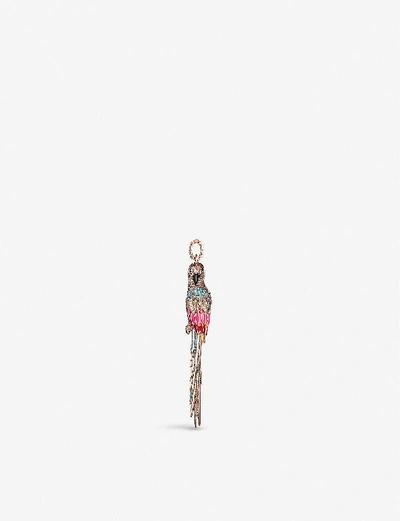 Shop Thomas Sabo 18ct Rose Gold-plated Sterling Silver, Enamel, Zirconia And Ceramic Parrot Pendant In Multicoloured