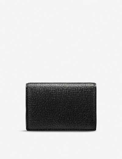 Smythson Burlington Deerskin Business And Credit Card Case In Black