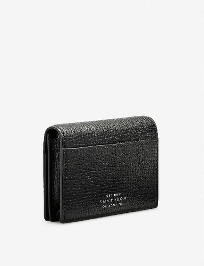 Shop Smythson Black Burlington Deerskin Business And Credit Card Case