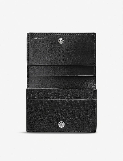 Smythson Burlington Deerskin Business And Credit Card Case In Black