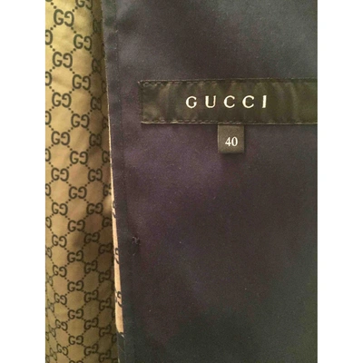 Pre-owned Gucci Trench Coat In Blue