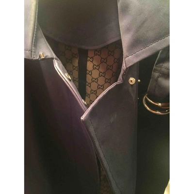 Pre-owned Gucci Trench Coat In Blue