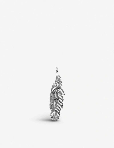 Shop Thomas Sabo Women's Black Falcon Feather Sterling-silver Pendant