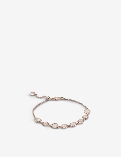 Monica Vinader Siren Mini Nugget Cluster 18ct Rose-gold Vermeil And Rose Quartz Bracelet In Rose Gold