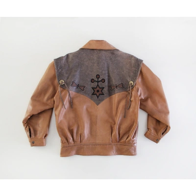 Pre-owned Alberta Ferretti Brown Leather Leather Jacket