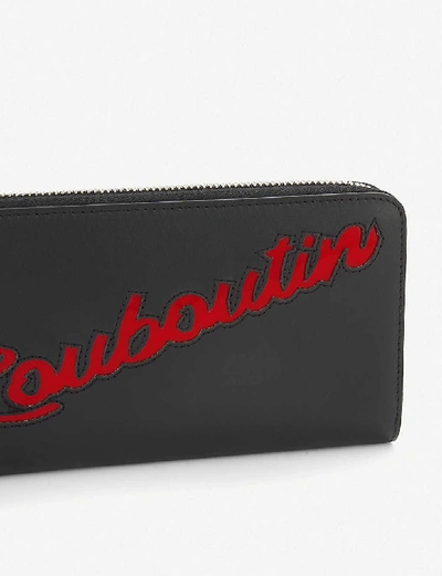 Shop Christian Louboutin W Panettone Wallet Nv Logo Calf P/patent In Black/loubi