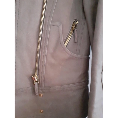 Pre-owned Gucci Grey Leather Jacket