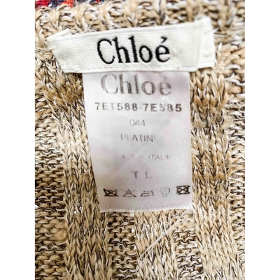 Pre-owned Chloé Silk Mini Dress In Gold