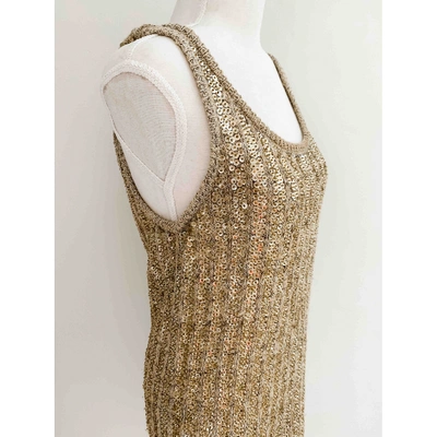 Pre-owned Chloé Silk Mini Dress In Gold