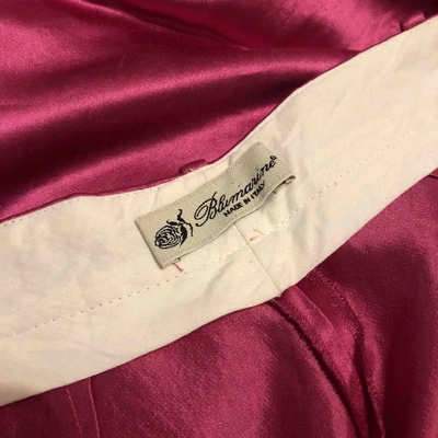 Pre-owned Blumarine Silk Straight Pants In Pink