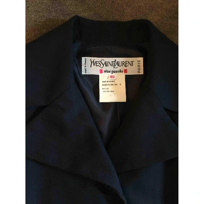 Pre-owned Saint Laurent Wool Short Vest In Navy