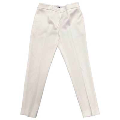 Pre-owned Msgm Slim Pants In White
