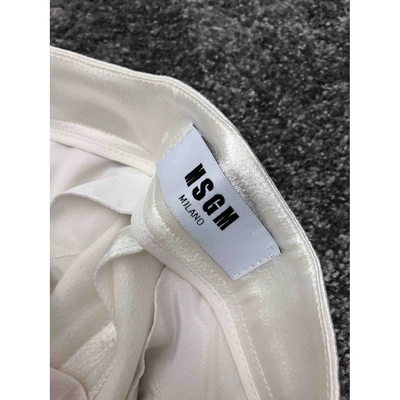 Pre-owned Msgm Slim Pants In White