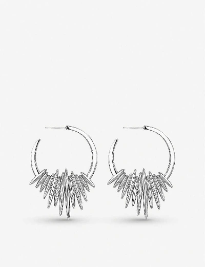 Shop Shaun Leane Women's Silver Quill Hoop Sterling Silver Earrings