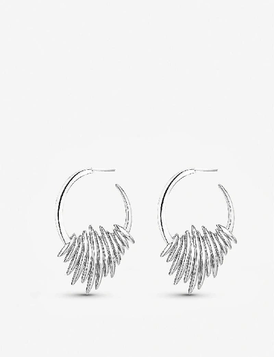 Shop Shaun Leane Women's Silver Quill Hoop Sterling Silver Earrings