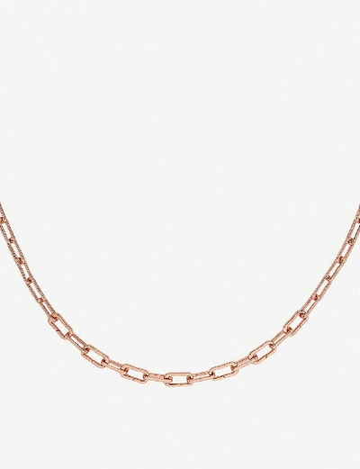 Shop Monica Vinader Women's 18 Ct Rose Gold Alta Capture Charm 18ct Rose Gold-vermeil Link Necklace