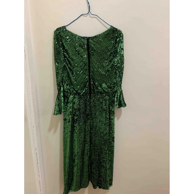 Pre-owned Maria Lucia Hohan Glitter Mid-length Dress In Green