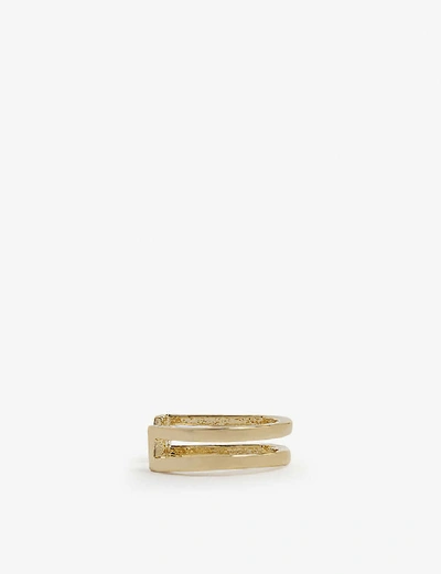 Shop Astrid & Miyu Simple Wishbone Ear Cuff In Gold