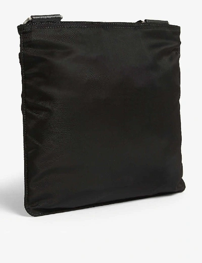 Shop Prada Triangle-logo Nylon Messenger Bag In Black