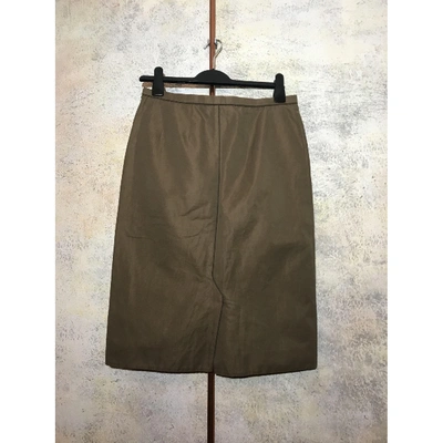 Pre-owned Saint Laurent Mid-length Skirt In Khaki