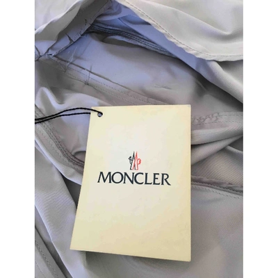 Pre-owned Moncler Trench Coat In Silver