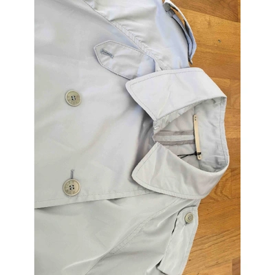 Pre-owned Moncler Trench Coat In Silver