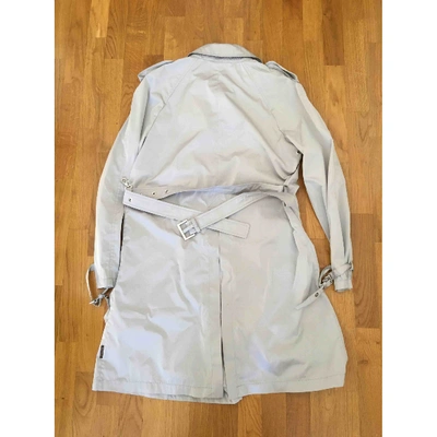 Pre-owned Moncler Trench Coat In Silver