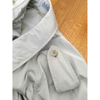 Pre-owned Moncler Trench Coat In Silver