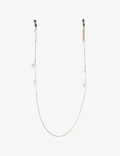 Shop Frame Chain Pearl Gold-plated Glasses Chain In Yellow Pearl