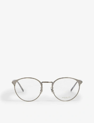 Oliver Peoples Hanneli Round Glasses In Gunmetal | ModeSens