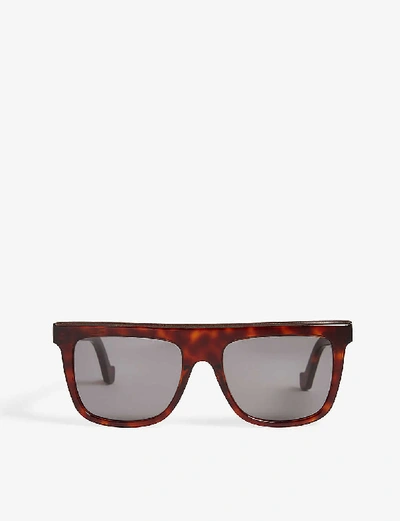 Shop Loewe Lw40015u Square-frame Havana Sunglasses In Brown