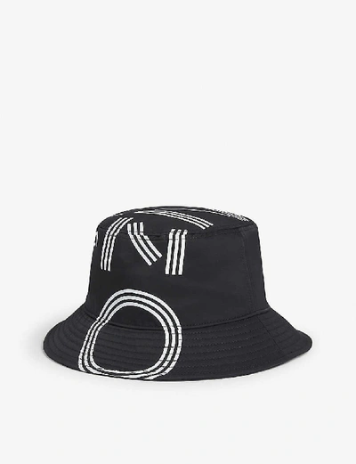 Shop Kenzo Logo-print Nylon Bucket Hat In Black