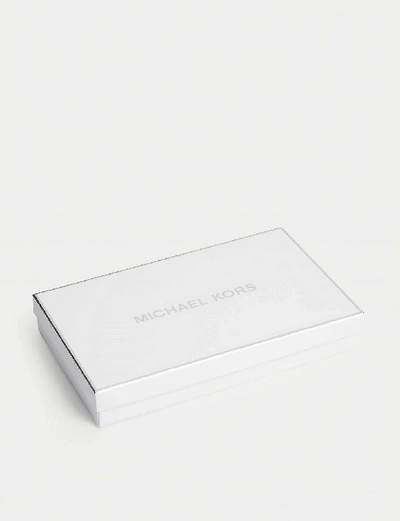 Shop Michael Michael Kors Jet Set Grained Leather Wristlet In Black