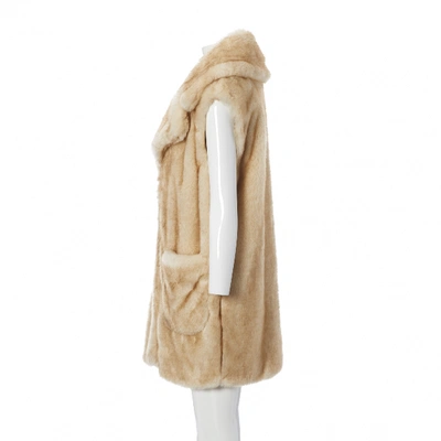 Pre-owned Dondup Faux Fur Coat In Beige