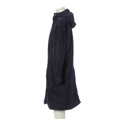 Pre-owned Belstaff Silk Coat In Navy