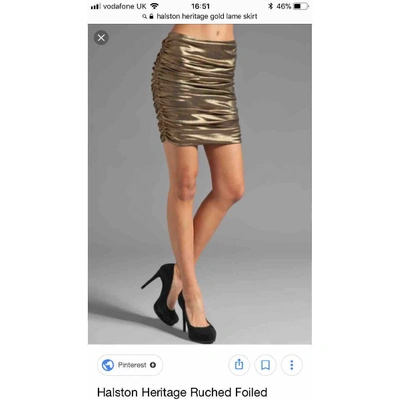 Pre-owned Halston Heritage Gold Skirt