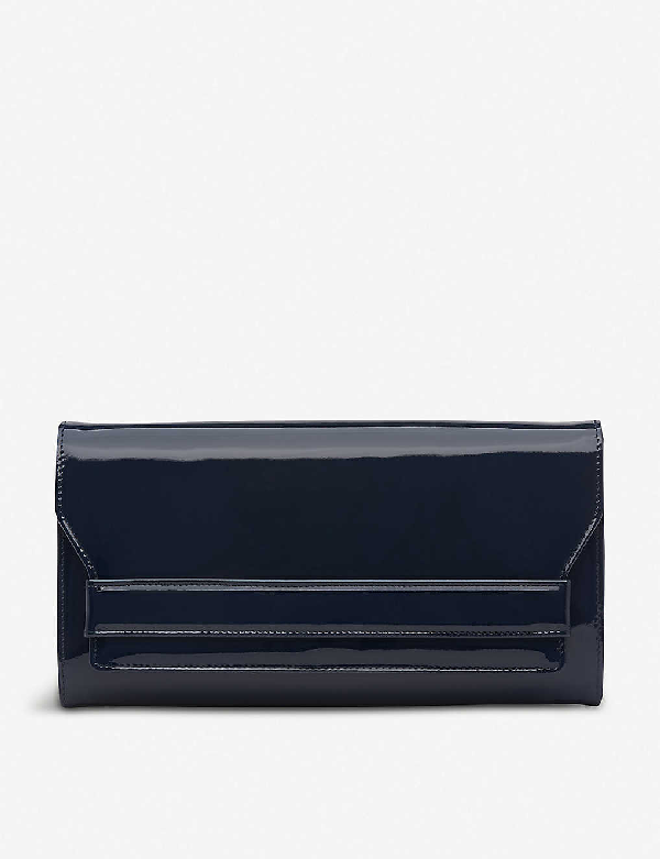 navy patent leather clutch