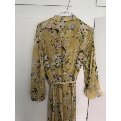 Pre-owned Sand Yellow Silk Dress