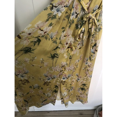 Pre-owned Sand Yellow Silk Dress