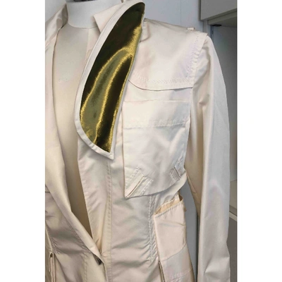 Pre-owned Gucci Silk Blazer In White