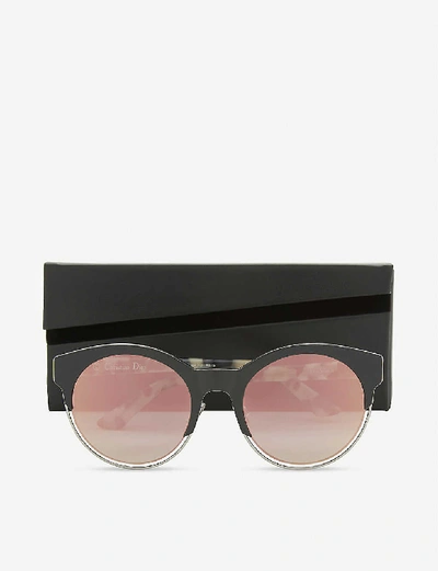 Shop Dior Womens Black Grey Sideral 1 Cat-eye Sunglasses