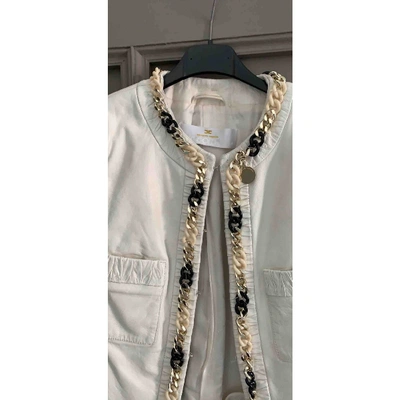 Pre-owned Elisabetta Franchi White Leather Jacket