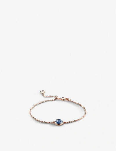 Shop Monica Vinader Siren 18ct Rose-gold Vermeil And Kyanite Bracelet In Rose Gold