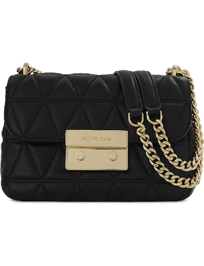 Shop Michael Michael Kors Sloan Small Quilted Leather Cross-body Bag In Black