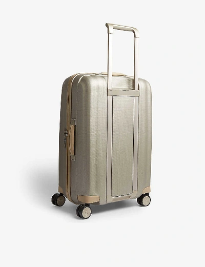 Shop Samsonite Lite-cube Prime Four Wheel Suitcase 68cm In Matt Ivory Gold