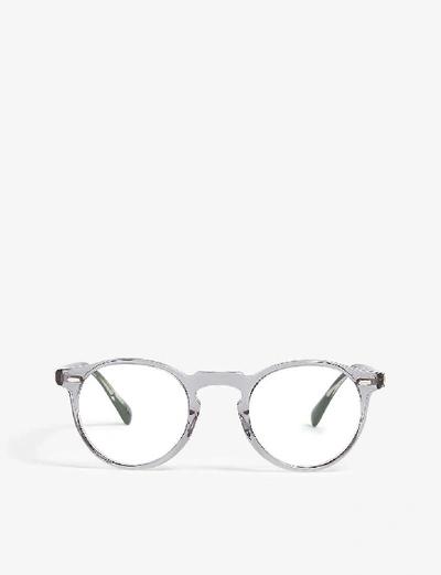 Oliver Peoples Gregory Peck Round-frame Optical Glasses In Workman Grey