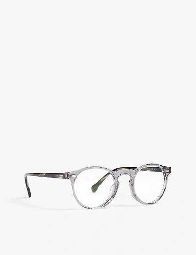 Oliver Peoples Gregory Peck Round-frame Optical Glasses In Workman Grey