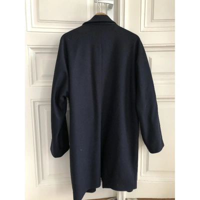 Pre-owned Escada Wool Coat In Blue