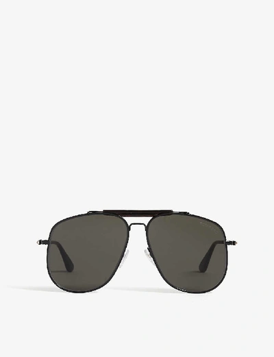 Shop Tom Ford Conner Aviator Sunglass In Black